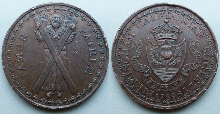 Birmingham, Birmingham Caledonian Society 1789 penny Birmingham, Birmingham Caledonian Society 1789 penny